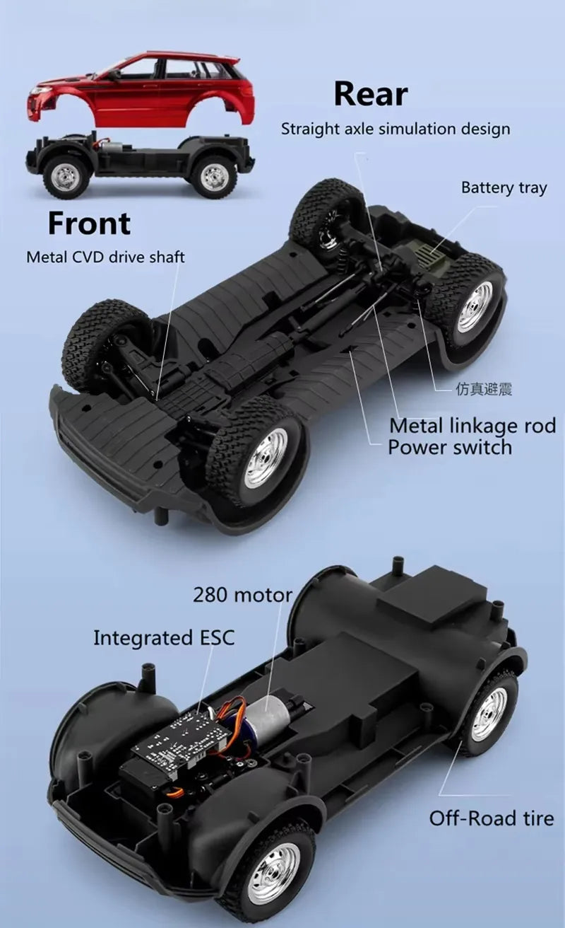 1:14 Range Rover Evoque RC Off-Road SUV - High Simulation All-Terrain Model RC Car