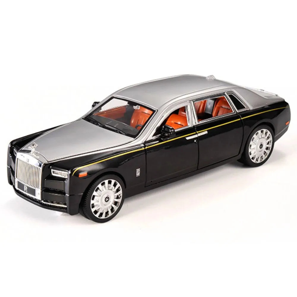 1:20 Rolls-Royce 2017 Phantom Silver Black Die Cast Model Car