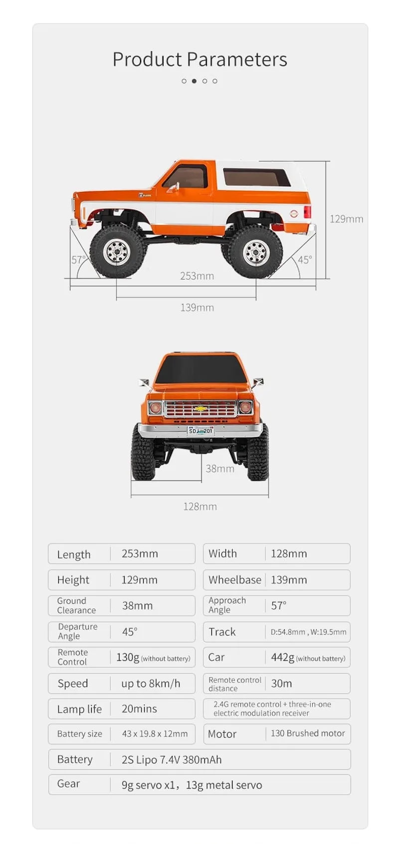 1:24 R/C STK-003 Chevrolet K5 2.4G Off Road Truck Car