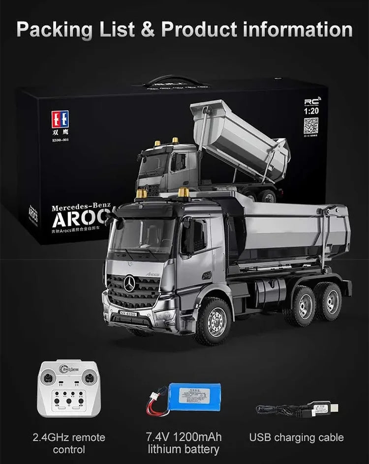 1:20 R/C STK-013 2.4G Mercedes Benz Arocs Remote Control Dump Truck