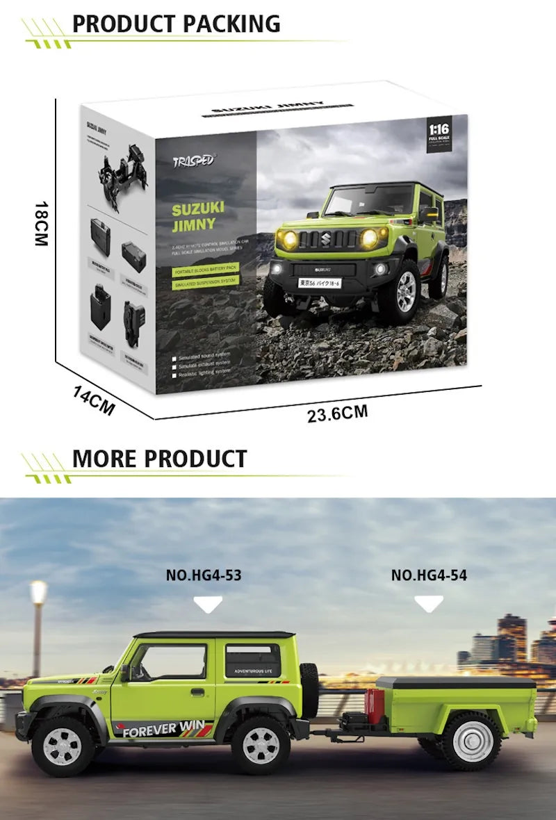 1:16 Scale Suzuki Jimny RC Off-Road Crawler - 2.4GHz Simulation Car Series