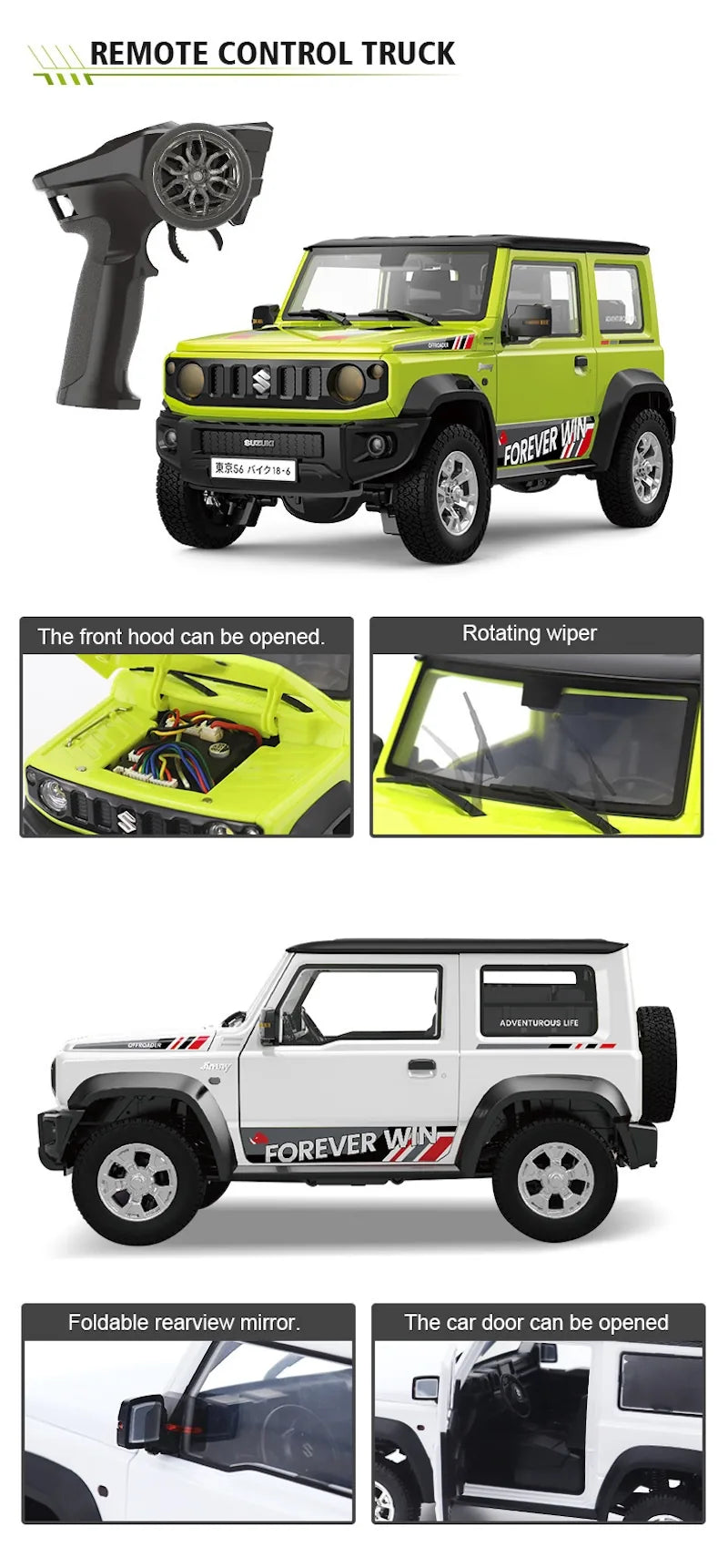 1:16 Scale Suzuki Jimny RC Off-Road Crawler - 2.4GHz Simulation Car Series