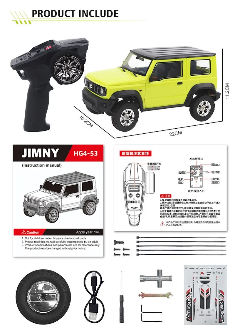 1:16 Scale Suzuki Jimny RC Off-Road Crawler - 2.4GHz Simulation Car Series