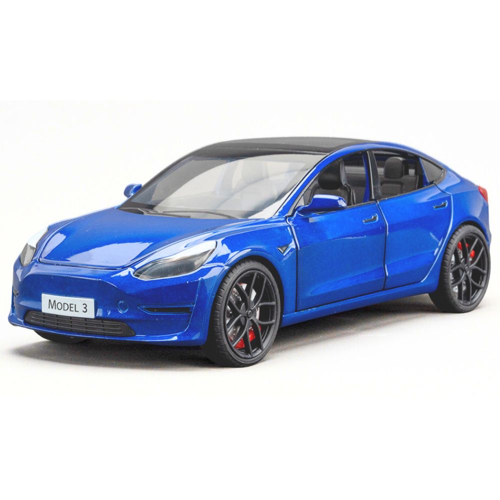 1:24 Tesla 2016 Model 3 Blue Die Cast Model Car