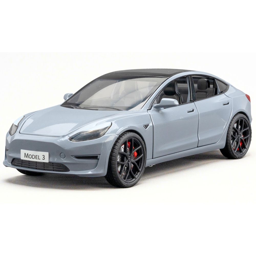 1:24 Tesla 2016 Model 3 Gray Die Cast Model Car