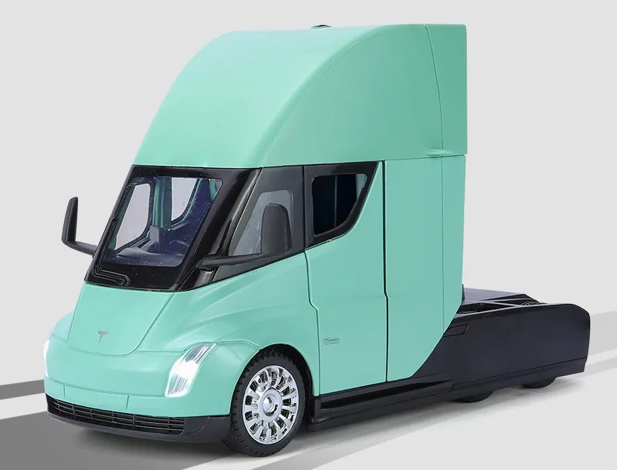 1:24 Tesla 2022 Semi Truck Green Die Cast Model Car