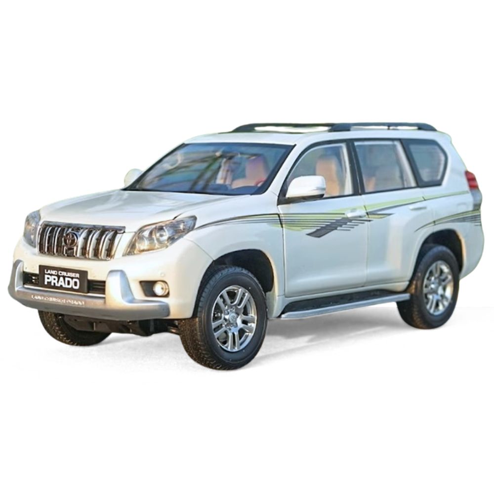 1:18 Toyota 2009 Land Cruiser Prado White Pattern Die Cast Model Car