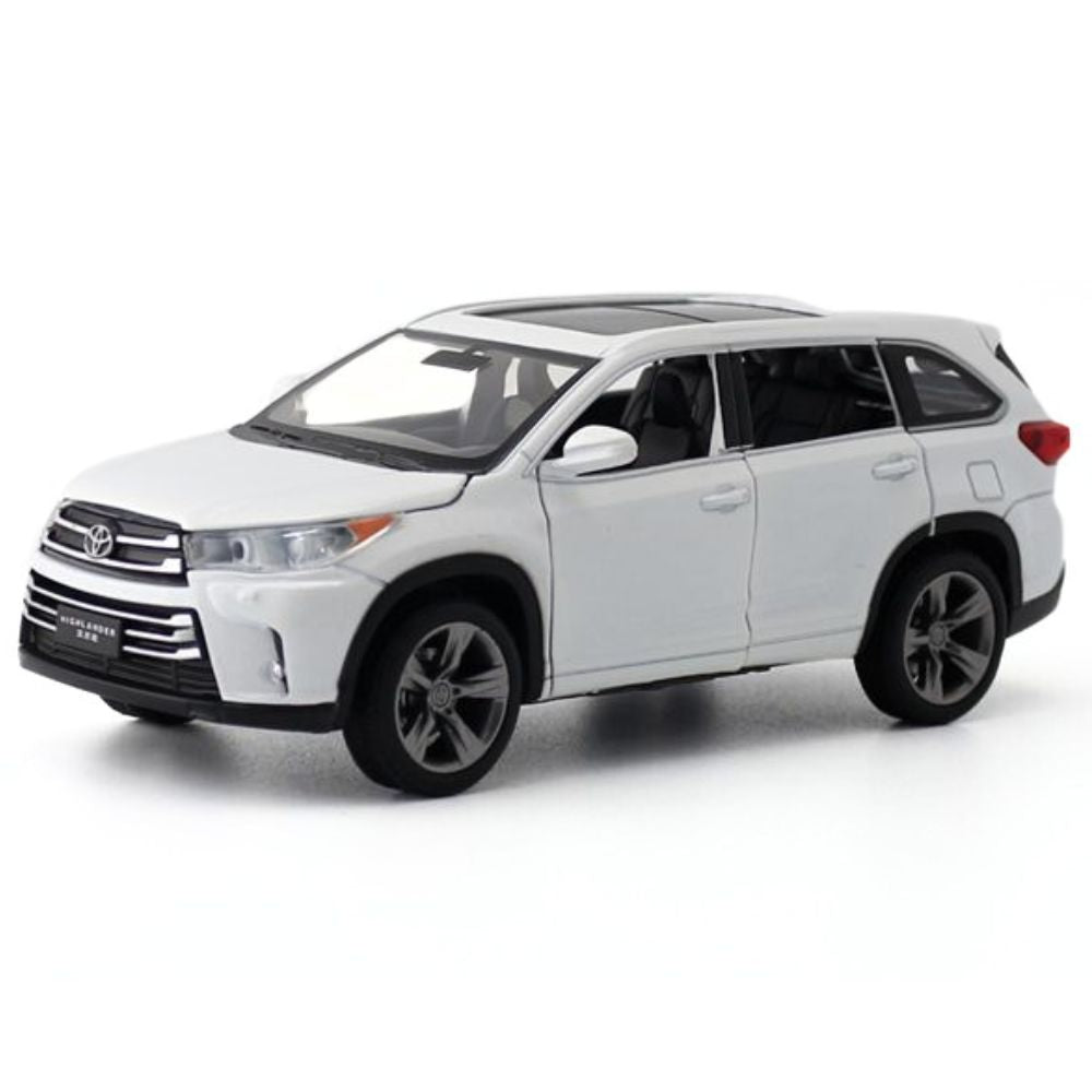 1:32 Toyota 2016 Highlander 3rd White Die Cast Model Car