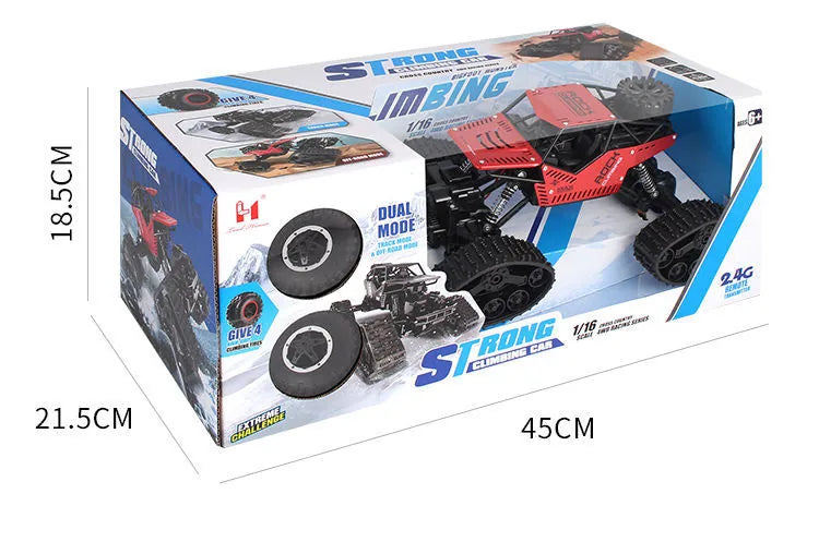 1:16 Scale Tracked RC Climbing Car - All-Terrain Off-Road 4WD Vehicle