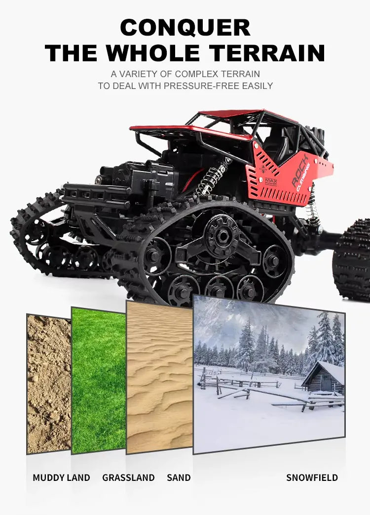 1:16 Scale Tracked RC Climbing Car - All-Terrain Off-Road 4WD Vehicle