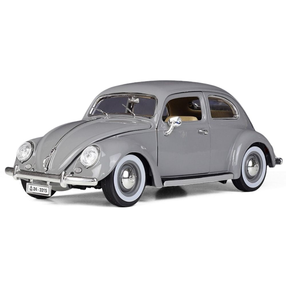 1:18 Volkswagen 1955 Kafer Beetle Gray Die Cast Model Car