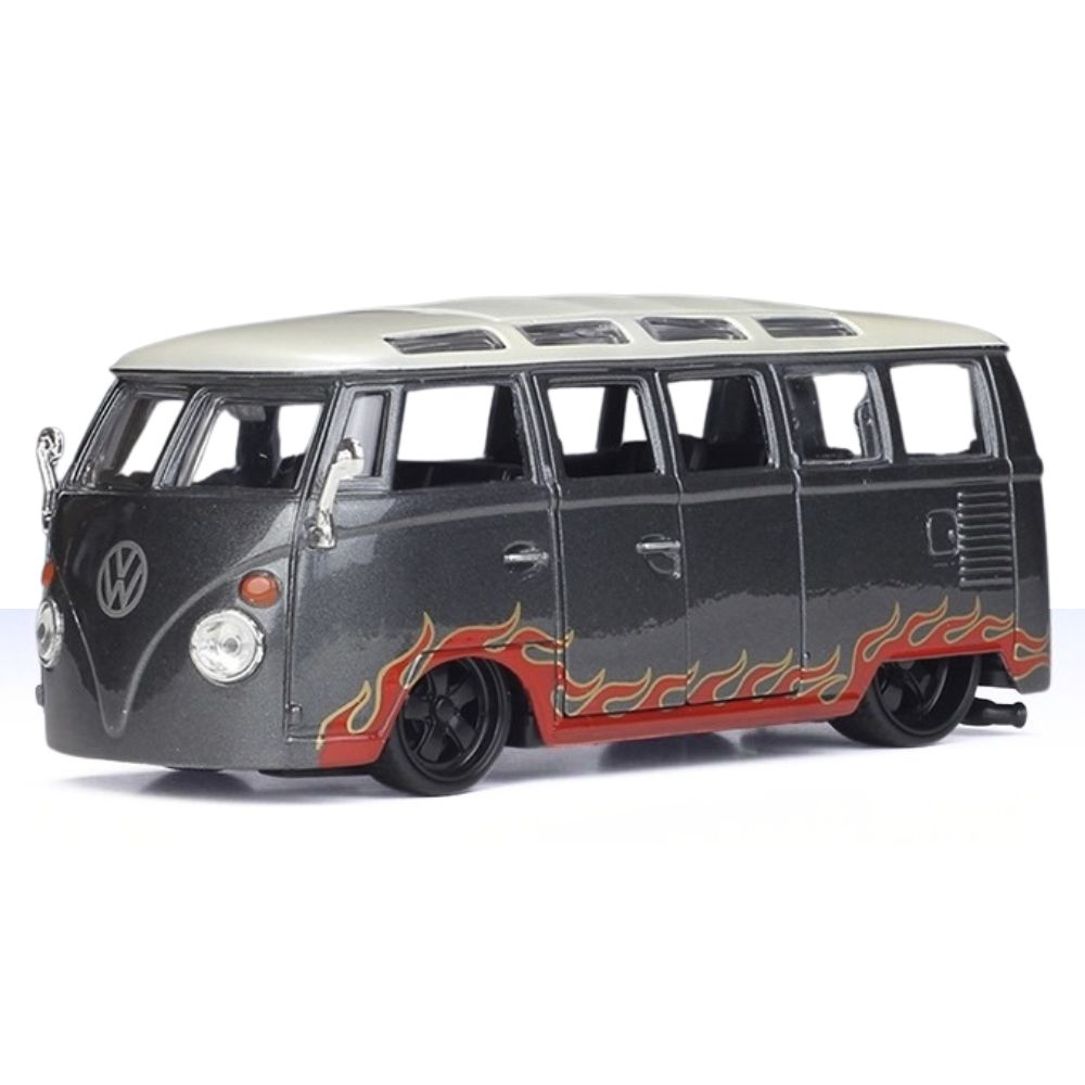 1:24 Volkswagen 1963 T1 Bus Modified Mod Black Model Car